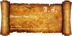 Nemes Amrita névjegykártya